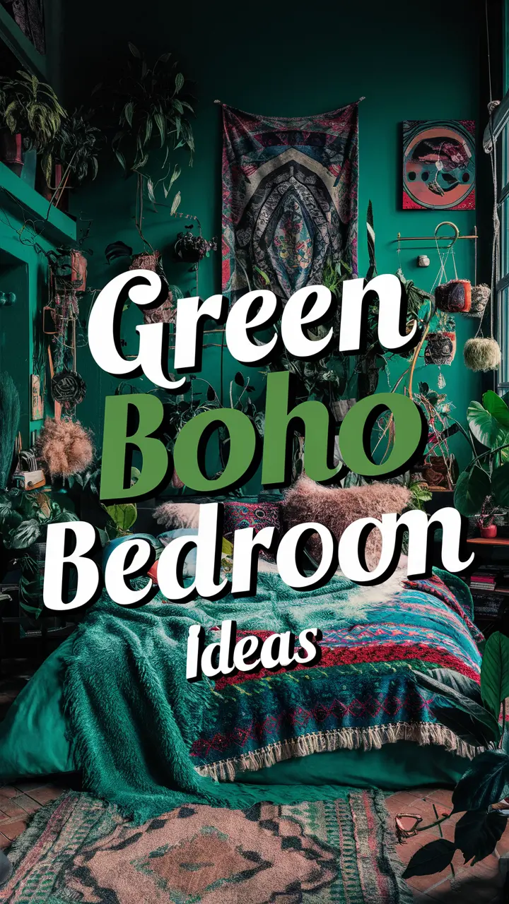 Boho bedroom green ideas