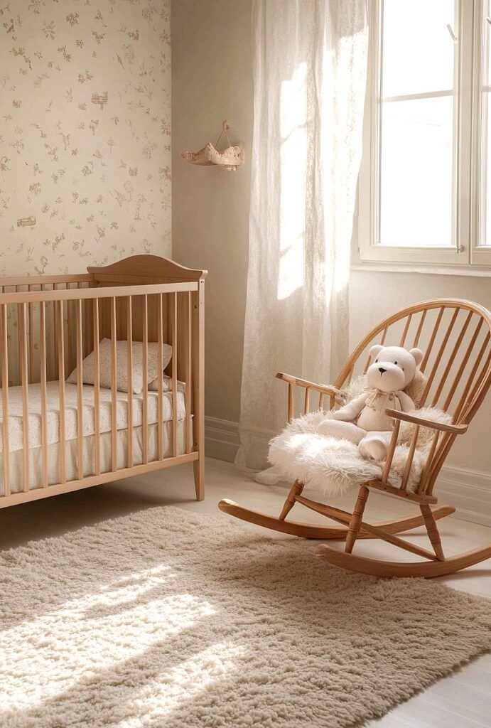 Serene Neutral Baby Nursery Ideas with Natural Tones and Light Wood