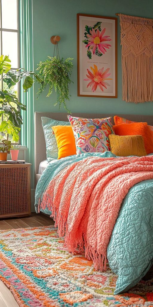 green boho bedroom ideas3