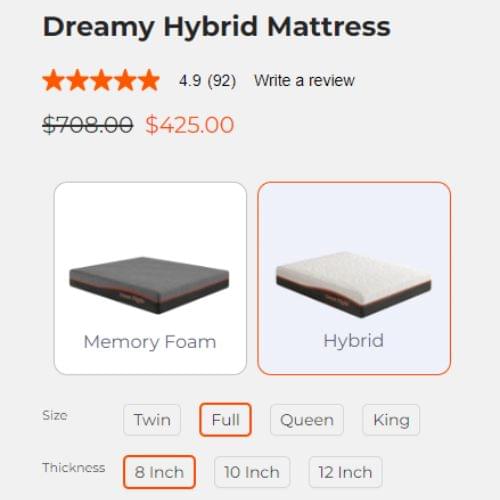 dreamy hybrid pricing