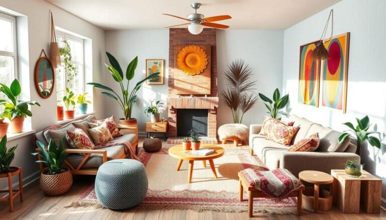 modern boho living room